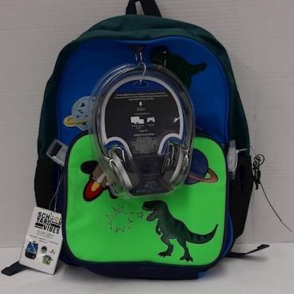 NWT Schoolyard Vibes Boys 17" 3 Piece Backpack Set w/Headphones - Picture 1 of 6